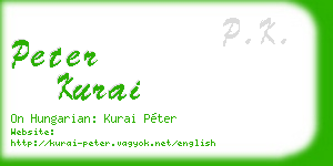 peter kurai business card